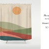 Sun and Montain Cream Sky Field Shower Curtain - Modern Art Landscape Design - Waterproof Heavy Quality Curtains