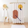 Sun and Moon Art Shower Curtain, Minimalist Boho Bath Decor, Eco-Friendly Material