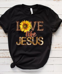 Sunflower Cross Love Like Jesus T-Shirt - Christian Sublimation Design