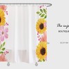 Sunflowers Shower Curtain, Minimalist Floral Bathtub Curtain with Waterproof Washable Material and Customizable Size