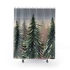 Sunset Woods and Pine Trees Shower Curtain | Bath Curtain, Green Forest, Woods, Home Bathroom Decor