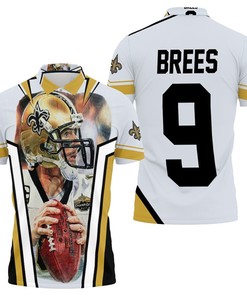 Super Bowl Champion Polo Shirt of Drew Brees from New Orleans Saints - All Over Print 3D T-Shirt with Stadium Background