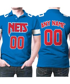 Support Brooklyn Nets with 00 City Edition 2021 Team Blue Jersey Inspired 3D Print Polo Shirt