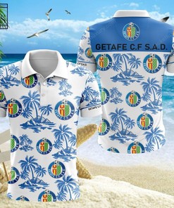 Support Getafe CF in Style with 3D Polo Shirt in All Over Print and Breathable Fabric