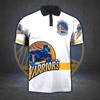 Support Golden State Warriors in Style with 3D Polo Shirt in All Over Print and Breathable Fabric