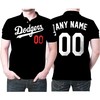 Support LA Dodgers in 2020 with Any Name 00 Mlb Team Black Jersey Polo Shirt in 3D