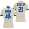 Support Your Team with This Design 76ers Joel Embiid 2020-21 Earned Edition Cream 3D All Over Print Polo Shirt