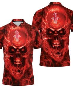 Support Your Team with the Houston Rockets Skull Polo Shirt