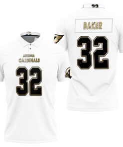 Support the Arizona Cardinals with the Larry Fitzgerald Great Player White 100th Season Golden Edition Polo Shirt