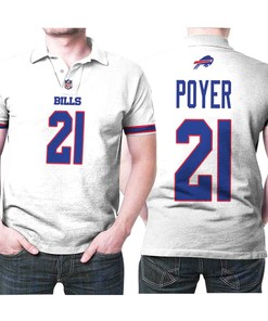 Support the Buffalo Bills' Salute to Service with a White 3D Polo Shirt featuring Jordan Poyer #21.