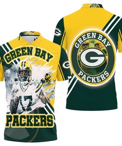 Support the Green Bay Packers in this Davante Adams 17 Green Bay Packers Jersey Looking 3D Polo Shirt Print Shirt