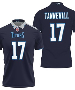 Support the Tennessee Titans with a Ryan Tannehill #17 Nfl America Football Team Logo New Game Navy 2019 Polo Shirt