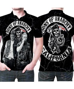 Support your favorite Sons of Anarchy characters with their printed signatures on a 3D All Over Print Polo Shirt