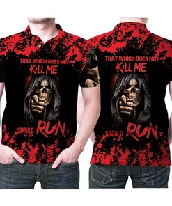 Survive Anything with Death God Design 3D All Over Print Polo Shirt