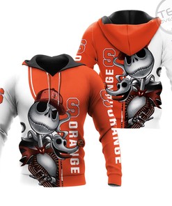 Syracuse Orange Jack Skellington and Zero 3D Hoodie in All Over Print