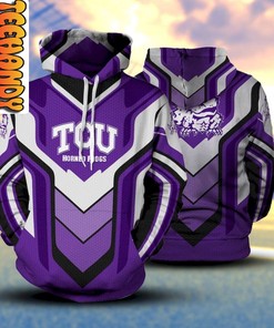 TCU Horned Frogs Premium All Over Print 3D Hoodie with Team Logo
