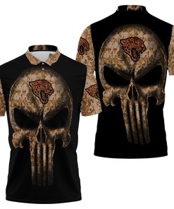 Take on the Jungle in the Camouflage Skull Jacksonville Jaguars American Flag Polo Shirt