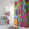 Talavera Floral Shower Curtain - Traditional Fabric Bath Curtain with Optional Towels and Mat for Rustic Bathroom Decor