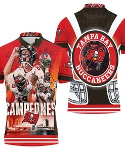 Tampa Bay Buccaneers' 2021 Super Bowl Champions Campeones Polo Shirt All Over Print Shirt 3D T-shirt