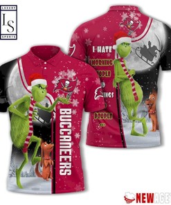 Tampa Bay Buccaneers Grinch Steals Christmas with 3D Printed Polo Shirt