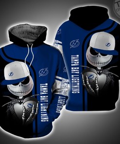 Tampa Bay Lightning and Jack Skellington All Over Print 3D Hoodie