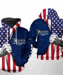 Tampa Bay Rays All Over Print US Flag 3D Hoodie Zipper