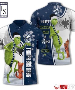 Tampa Bay Rays Grinch Steals Christmas with All Over Print Polo T-shirt