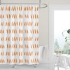 Tangerine Orange and White Shower Curtain with Abstract Raindrop Cutouts for Modern Neutral Decor