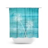 Teal Dandelion Shower Curtain for Rustic Farmhouse Bathroom Decor