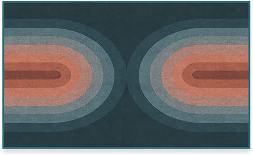 Teal Washable Rug - Perfect Modern Area Rug - Pet & Child Friendly - Stain & Water Resistant with Style 70s Decor