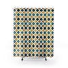 Teal and Gold Art Deco Diamond Shape Shower Curtain | Bathtub Curtain | Bathroom Decor + Quotes