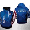 Team USA Toronto Blue Jays Baseball Hoodie with 3D Print and Zipper