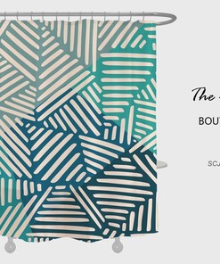 Technology Lines Modern Art Shower Curtain - Polyester Fabric Design - Waterproof and Durable for Bath Decor