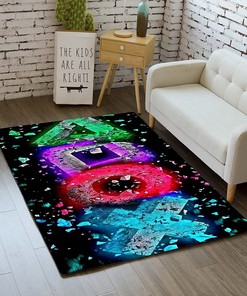 Teen Gamer Controller Decor Non-Slip Area Rug: 3D Printed Gamepad Carpet