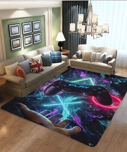 Teen-Approved Gaming Rugs with Controller Design - Perfect for Boys Bedroom