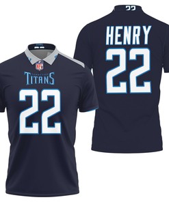 Tennessee Titans and their great player Derrick Henry with a Nfl American Football Team New Game Navy 2019 Polo Shirt