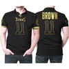 Tennessee Titans logo on A J Brown #11 Nfl America Football Team Logo Black Golden Edition Polo Shirt