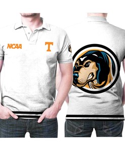 Tennessee Volunteers Ncaa Classic White With Mascot Logo 3D All Over Print Polo Shirt for Athleisure