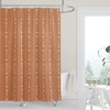 Terracotta Copper Denim Chambray Shower Curtain for a Casual Western Cowboy Bathroom Decor
