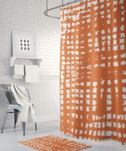Terracotta Orange Shower Curtain, Create a Warmth in Your Bathroom Decor