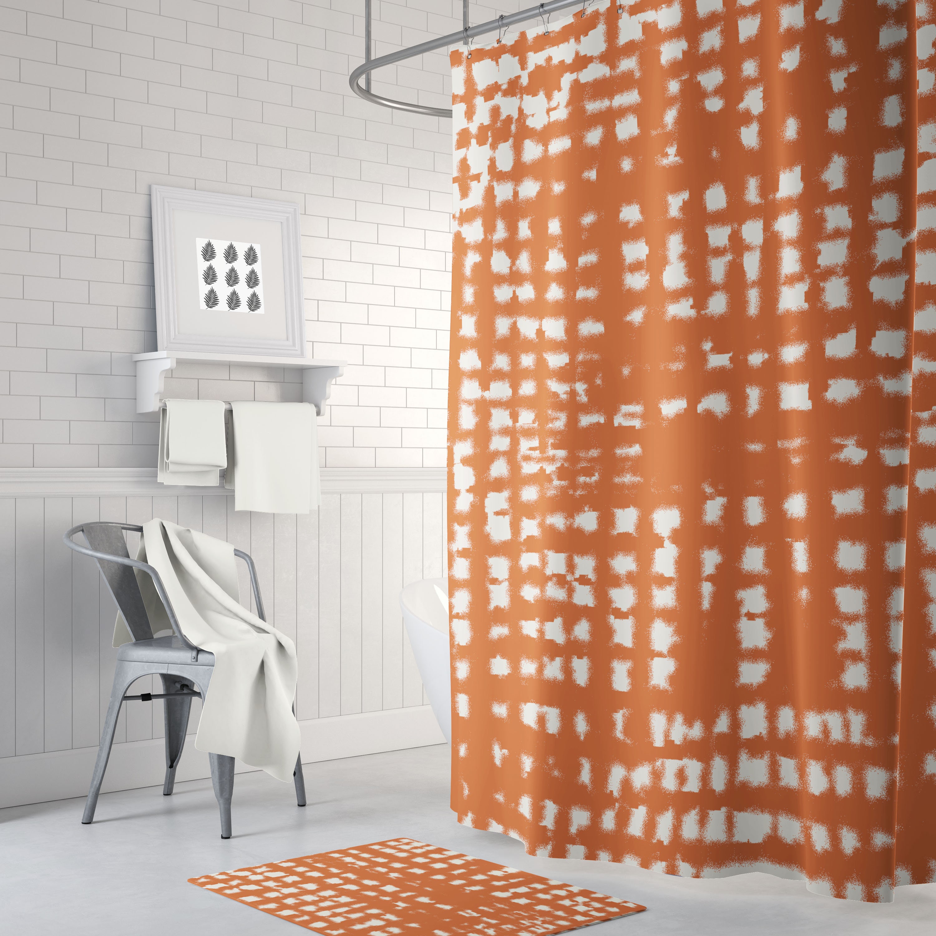 Terracotta Orange Shower Curtain, Create a Warmth in Your Bathroom Decor