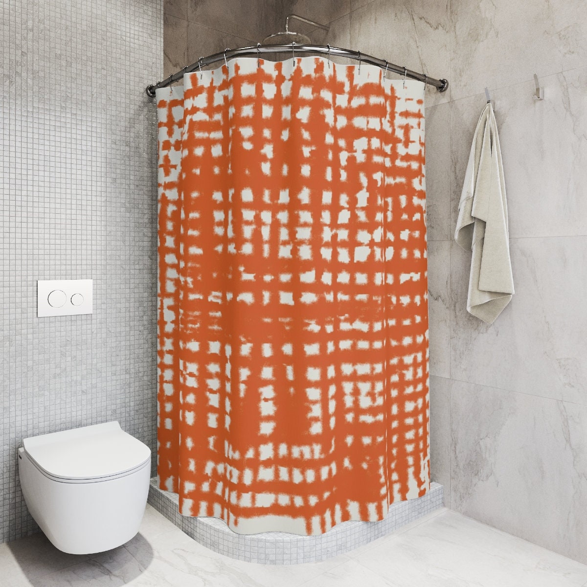 Terracotta Orange Shower Curtain, Create a Warmth in Your Bathroom Decor - Image 2
