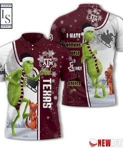 Texas Am Aggies Grinch Steals Christmas with 3D Polo Shirt Blender