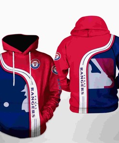 Texas Rangers All Over Print MLB Team 3D Hoodie Zipper