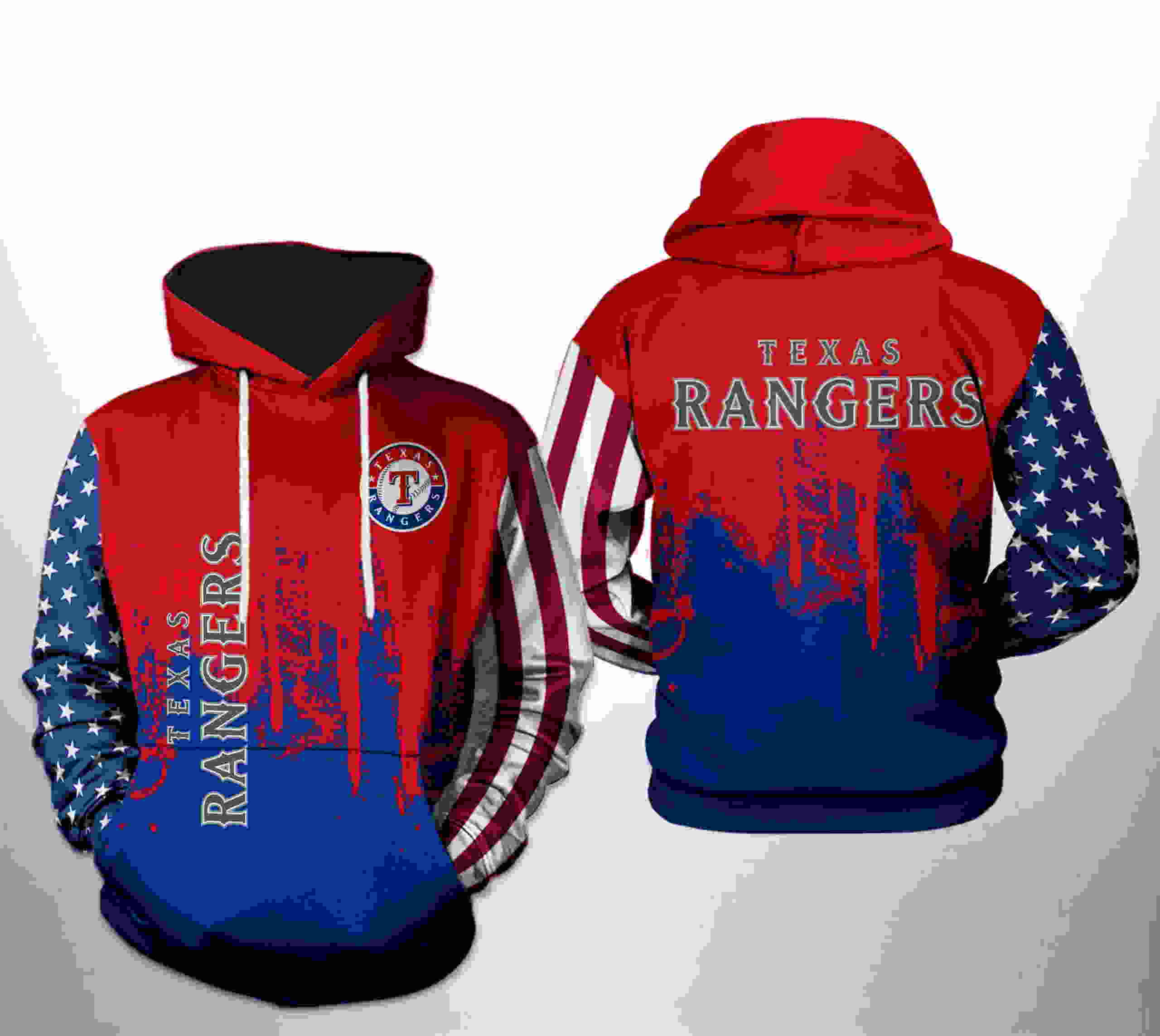 Texas Rangers All Over Print MLB Team US 3D Hoodie