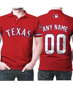 Texas Rangers Red Personalized 2020 MLB Team Jersey Inspired 3D All Over Print Polo Shirt for Men