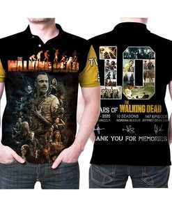 Thank You for Memories of 10 Seasons of Walking Dead in Polo Shirt