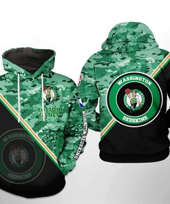 The Camo Boston Celtics NBA US All Over Print 3D Hoodie