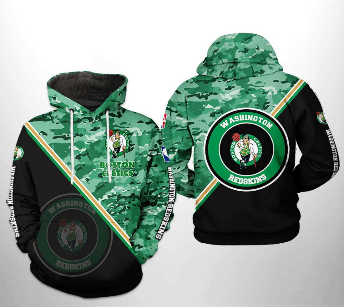 The Camo Boston Celtics NBA US All Over Print 3D Hoodie