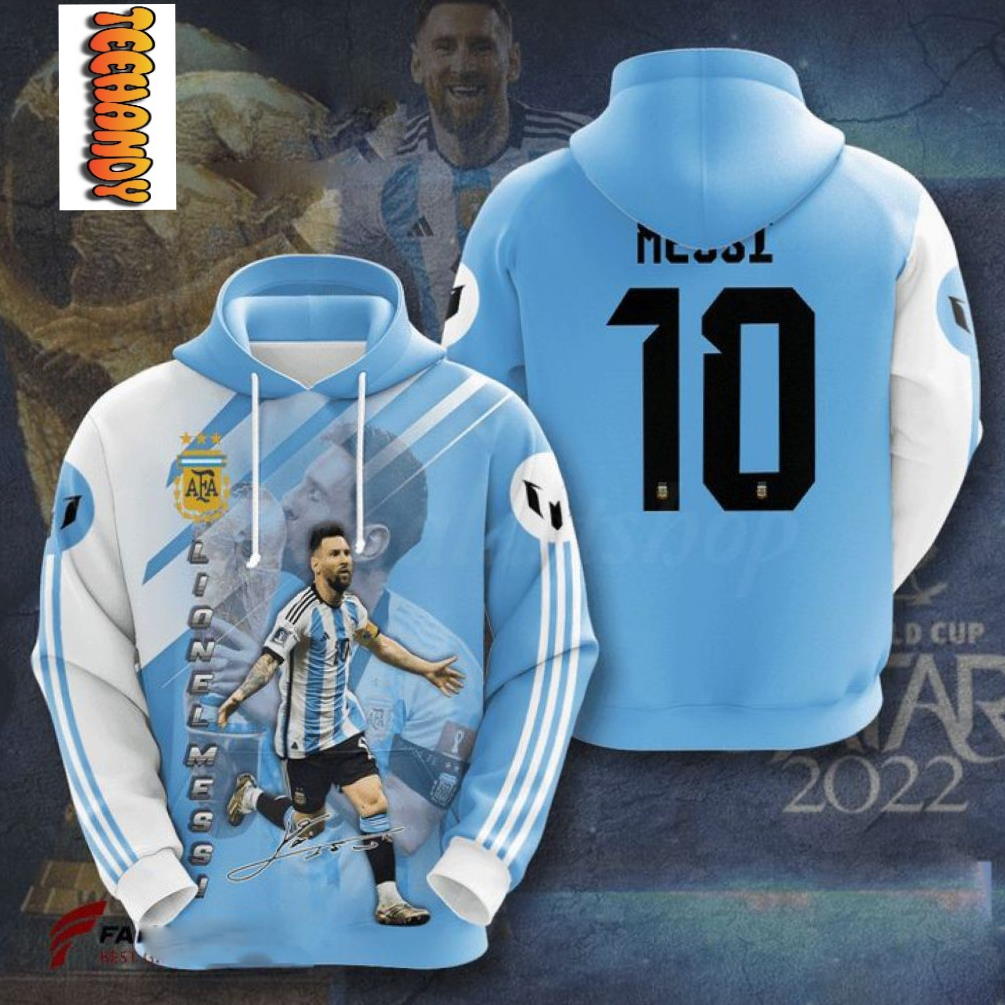 The Goat Lionel Messi World Cup Champions All Over Print 3D Hoodie with Messi's Achievements